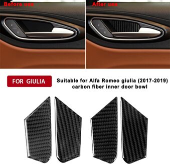 Koolstofvezel Auto Interieur Decoratie Voor Alfa Romeo Giulia Venster Knop Panel Versnellingspook Panel Binnendeur Kom sticker inner door bowl