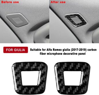 Koolstofvezel Auto Interieur Decoratie Voor Alfa Romeo Giulia Venster Knop Panel Versnellingspook Panel Binnendeur Kom sticker microphone panel