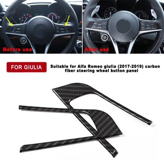 Koolstofvezel Auto Interieur Decoratie Voor Alfa Romeo Giulia Venster Knop Panel Versnellingspook Panel Binnendeur Kom sticker steer wiel button