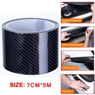 Koolstofvezel Auto Sticker Auto Deur Anti Scratch Strip Protector Sill Scuff Cover 5D 7Cm * 5M
