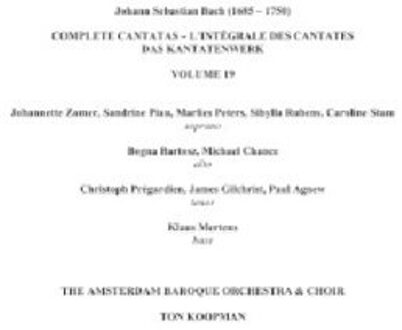 Koopman Ton / The Amsterdam Baroque Orchestra - Complete Bach Cantatas Vol. 19