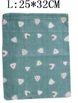 Koord Tassen Voor Vrouwen Katoen Linnen Leuke Reizen Kleine Doek Cosmetische Schoenen Make Toilettas Wash Bag Organizer Pocket groen L
