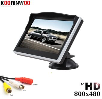 Koorinwoo Hoge Resolutie 5 "Monitor Tft Lcd 800*480 Parking Video Systeem Parking Assistance Rca AV1/2 digitale Voor Dvd/Camera