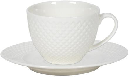 Kop en schotelset Diamond 220ml doos a 6 wit