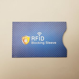 Koper Credit Card Protector Voor Bankkaart Portemonnee Lock Mouwen Identiteit Anti-Diefstal Beschermhoes Voor Kaarten Blauw