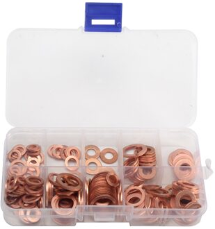 Koper Wasmachine Pakking Moer En Bout Set Platte Ring Afdichting Assortiment Kit Met Doos//M8/M10/M12/M14 Voor Sump Stekkers Water