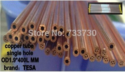 Koperen Buis OD1.9 * 400Lmm enkel gat voor EDM boormachines MOQ: 80 stks