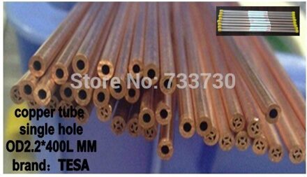 Koperen Buis OD2.2 * 400Lmm enkel gat voor EDM boormachines MOQ: 60 stks