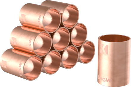 Koperen dubbele sokkel, blank, 22 mm, 2 sockets, (5270) (10x) - 989099655