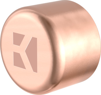 Koperen eindkap, blank, 12 mm, 1 socket (5301) - 989201055
