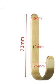 Koperen Haak Voor Badkamer Haak Muur Doek Haken Kabinet Handvatten Harware tonggou-xiaohao-73mm