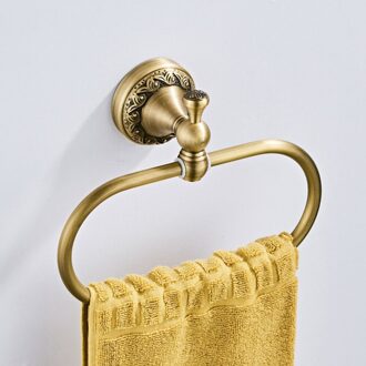 Koperen Handdoek Ring Ovale Handdoekenrek Haak Moderne Muur Gemonteerde Handdoek Plank Houder Handdoek Opknoping Rack Retro Craft Voor thuis Badkamer zoals getoond