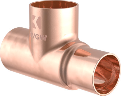 Koperen verloopstuk T-stuk, blank, 18 mm x 18 mm x 15 mm, 3 sockets (5130) - 98927263