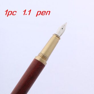 Koperplaat pen messing Rood hout golden Gothic parallel art body Platte Tip Vinyl kalligrafie Vulpen 1.1 pen