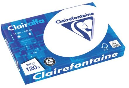 Kopieerpapier Clairefontaine Clairalfa A4 120gr wit 250vel