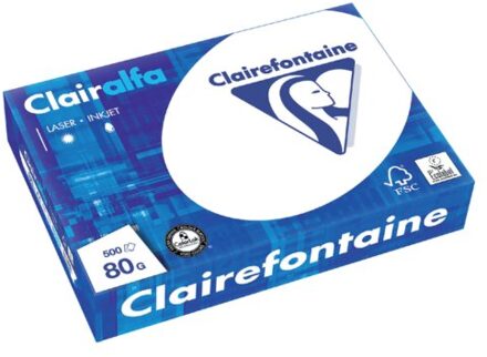 Kopieerpapier Clairefontaine Clairalfa A4 80gr wit 500vel