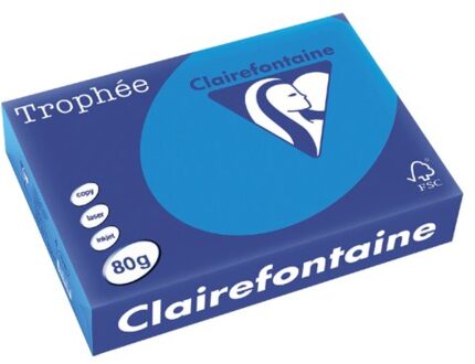 Kopieerpapier Trophee A4 80gr caribien blauw 500vel Transparant