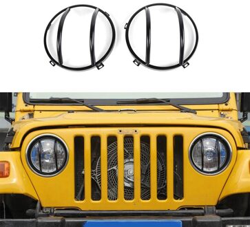 Koplamp Covers Voor Guards Koplamp Protectors Vervanging Voor Jeep Wrangler Tj 1997-2006 Zwart