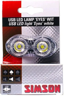 koplamp Eyes USB led oplaadbaar zwart