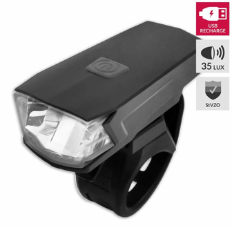 koplamp High Power USB batterij led 35 lux zwart