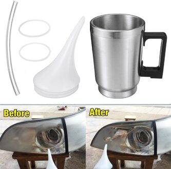 Koplamp Refurbished Verstuiven Cup + 2 Cover Auto Koplamp Lens Restauratie Kit Restorer Systeem Polijsten Tool Herstellen Clear