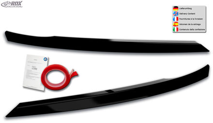 Koplampspoilers passend voor Seat Ateca & Cupra Ateca 2016-2021 (ABS Glanzend Zwart) RDKSE12B