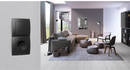 Kopp Afdekplaat/Centraalplaat - Paris HK05 - 2-voudig UAE/UTP - Mat Zwart