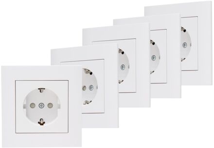 Kopp Athenis Stopcontact 1-voudig Geaard Mat-wit 4+1 Gratis