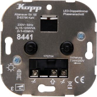 Kopp Duo-dimmer 230V Led lampen 2x 5 - 40W, Kopp