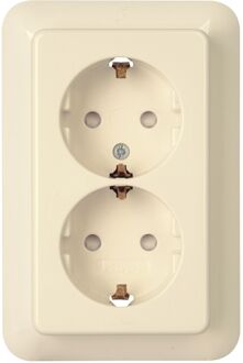 Kopp Inbouwstopcontact Rivo Met Aarde (randaarde) 2-polig Crème Ip20