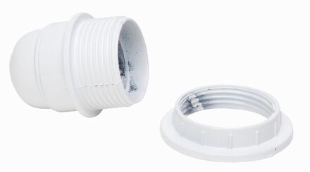 Kopp Lamphouder E27 Met Kraag En Ring Wit