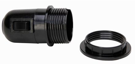 Kopp Lamphouder E27 Met Kraag En Schakelaar Zwart