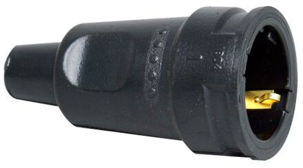 Kopp rubber contrastekker met randaarde en tule, IP20 | ZWART