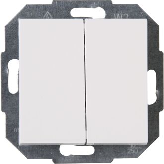 Kopp Serieschakelaar - Athenis HK07 - Inbouw - 1-voudig Dubbel Schakelaar - Helder Glans Wit