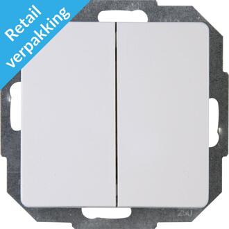 Kopp Serieschakelaar - Paris HK05 - Inbouw - 1-voudig Dubbel Schakelaar - Arctic Glans Wit