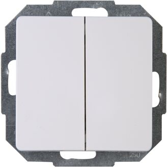 Kopp Serieschakelaar - Paris HK05 - Inbouw - 1-voudig Dubbel Schakelaar - Arctic Glans Wit