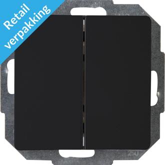 Kopp Serieschakelaar - Paris HK05 - Inbouw - 1-voudig Dubbel Schakelaar - Mat Zwart