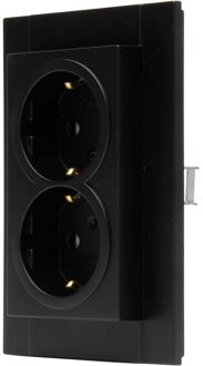 Kopp Wandcontactdoos - Athenis HK07 - Inbouw - 1-voudig Dubbel Stopcontact - Randaarde - Shutter - Mat Zwart