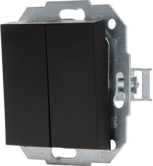 Kopp Wisselschakelaar Wissel/Wissel - Athenis HK07 - Inbouw - 1-voudig Dubbel Schakelaar - Mat Zwart