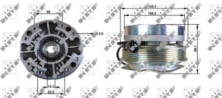 Koppeling, radiateurventilator 49701