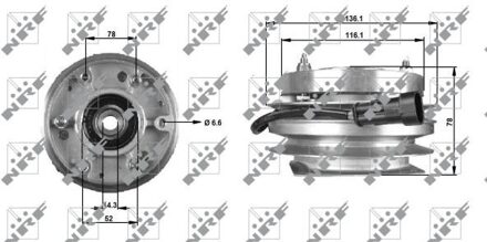 Koppeling, radiateurventilator 49703