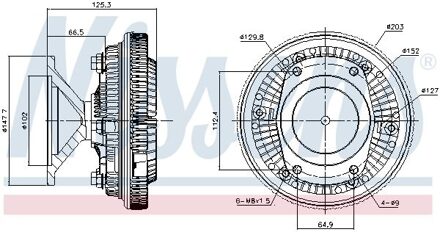 Koppeling, radiateurventilator 86224