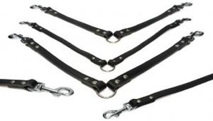 Koppelstuk 2 Honden - Hondenriem - Zwart - 30x12 cm