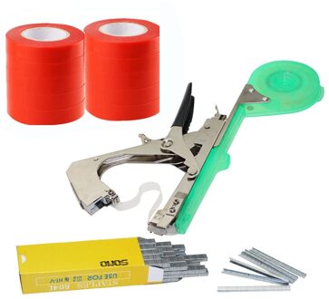 Koppelverkoop Machine Plant Tuin Plant Bundel Tapetool Tapener Met 12 Rolls Van Tape, Gebruikt Voor Groenten, Druiven, tomaten, Komkommers
