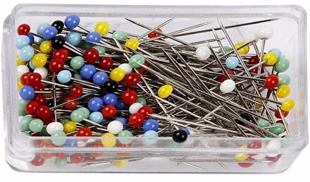 Kopspelden/naaispelden - 200x stuks - 31 mm - gekleurd - hobby steekspelden Multi