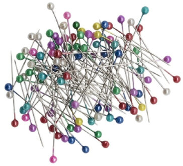 Kopspelden/naaispelden - 3 cm - gekleurd - 100x stuks - hobby sierspelden Multi