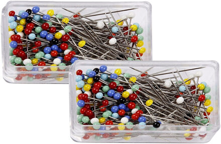 Kopspelden/naaispelden - 400x stuks - 31 mm - gekleurd - hobby steekspelden