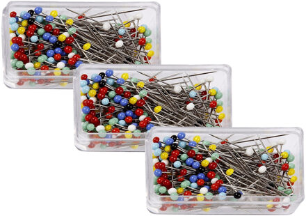 Kopspelden/naaispelden - 600x stuks - 31 mm - gekleurd - hobby steekspelden