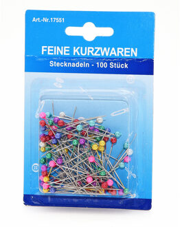Kopspelden/steekspelden - 100x stuks - 35 mm - multi kleuren - hobby spelden