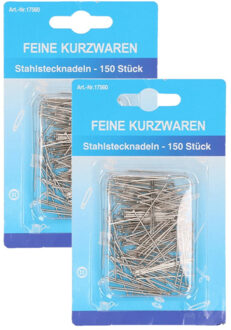 Kopspelden/steekspelden - 300x stuks - zilver - 30 mm - hobby naaispelden
